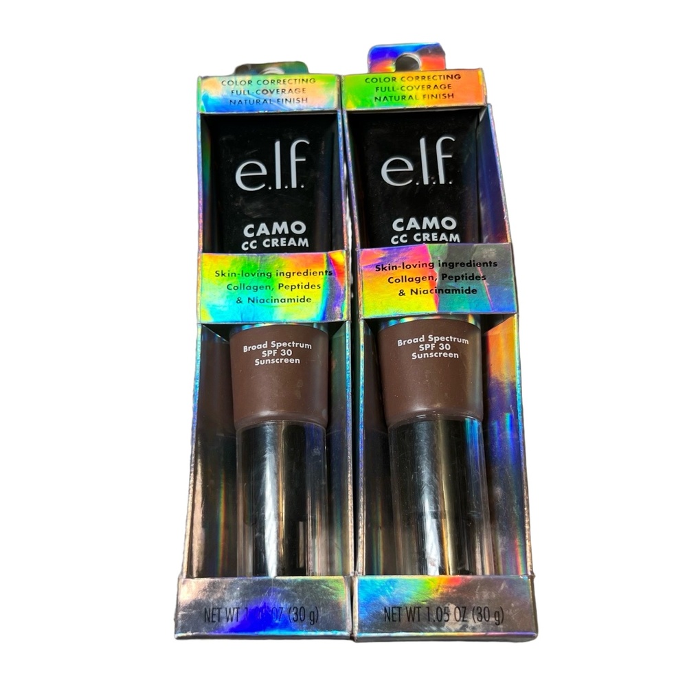 Elf 2 Bottles Camo CC Cream Rich 640‎ W 1.05 Oz Warm Neutral Full Coverage